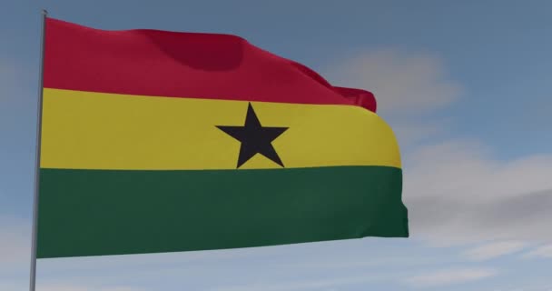 Bandera Ghana patriotismo libertad nacional, bucle sin fisuras, canal alfa — Vídeo de stock