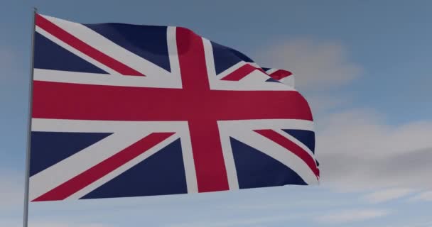 Zászló Anglia patriotizmus nemzeti szabadság, zökkenőmentes hurok, alfa csatorna — Stock videók