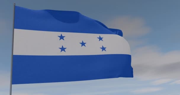 Flagga Honduras patriotism nationell frihet, sömlös loop, alpha kanal — Stockvideo