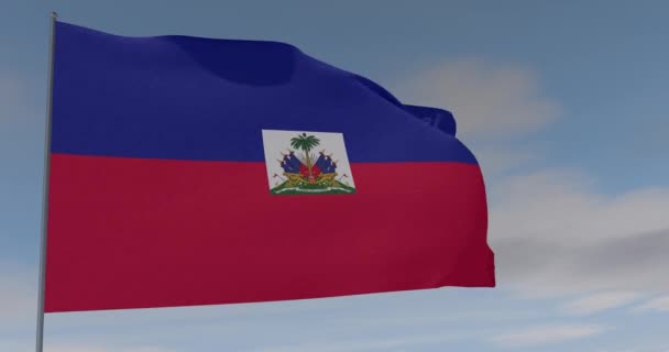 Tandai patriotisme Haiti kebebasan nasional, loop mulus, alpha channel — Stok Video