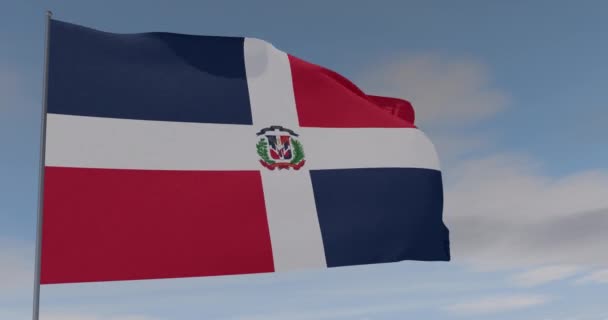 标志着多米尼加共和国的爱国主义、国家自由、无缝循环、阿尔法通道 — 图库视频影像