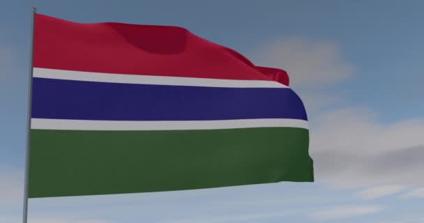 Bandiera Gambia patriottismo libertà nazionale, anello senza soluzione di continuità, canale alfa — Video Stock