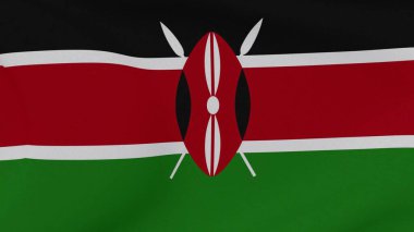 Kenya vatanseverliği ulusal özgürlük bayrağı. Yüksek kalite 3D resim, 3B görüntüleme