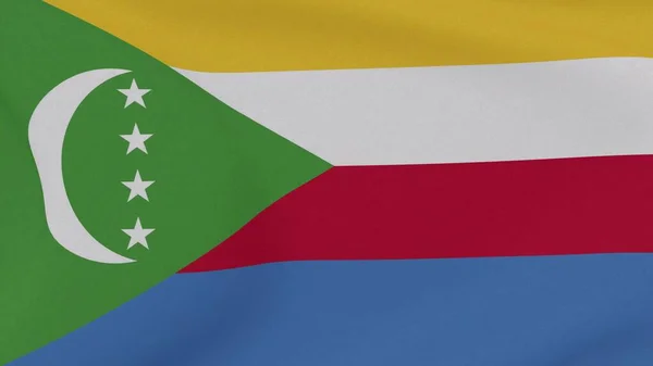 Σημαία Κομόρες Πατριωτισμός Εθνική Ελευθερία Υψηλής Ποιότητας Εικόνα Απόδοση — Φωτογραφία Αρχείου