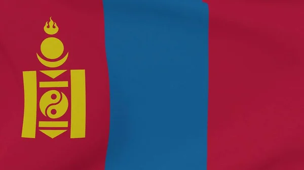 Flaga Mongolia Patriotyzm Wolność Narodowa Wysokiej Jakości Obraz Renderowanie — Zdjęcie stockowe