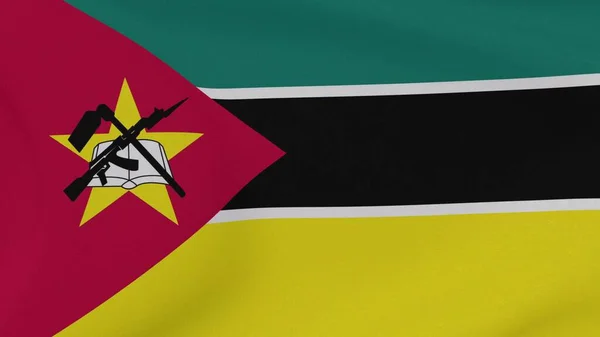 Bandeira Moçambique Patriotismo Liberdade Nacional Imagem Alta Qualidade Renderização — Fotografia de Stock