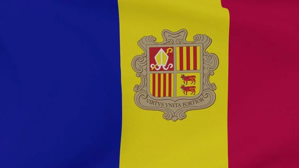 Vlag Andorra Patriottisme Nationale Vrijheid Hoge Kwaliteit Imago Rendering — Stockfoto