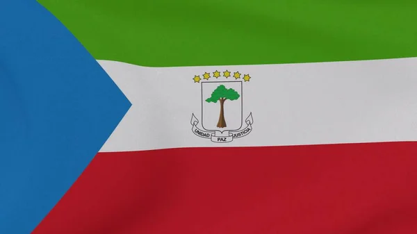 Zászló Egyenlítői Guinea Patriotizmus Nemzeti Szabadság Kiváló Minőségű Kép Renderelés — Stock Fotó
