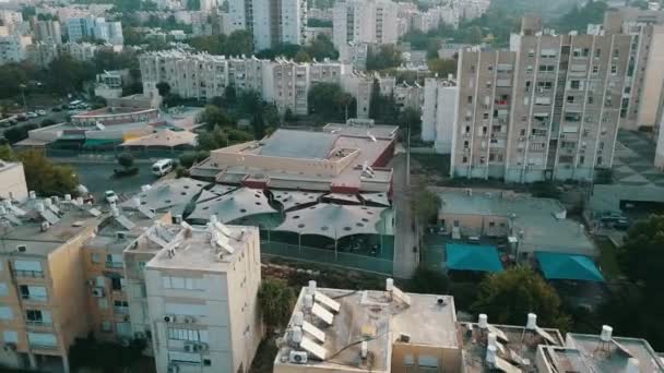 以色列海法城市环境的空中摄像 — 图库视频影像