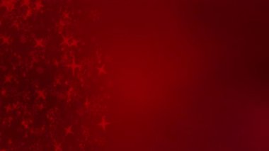 Neşeli ve Mutlu Atmosfer İçin Parlayan Yıldızlarla Kırmızı Arkaplanlı Büyüleyici Noel Döngüsü Animasyonu. Yüksek kalite 4k görüntü