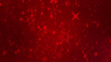 Festive Red Color Palette Kar Taneleri ve Parlayan Yıldızlar 'ın yer aldığı büyüleyici Noel Animasyonu Bayram Kutlamaları ve Dekorasyonları İçin Mükemmel. Yüksek kalite 4k görüntü