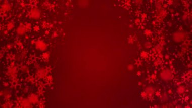 Kar Taneleriyle Kırmızı Noel Animasyonu: Bayram Dekorasyonu ve Bayram Tezahüratı için mükemmel. Yüksek kalite 4k görüntü
