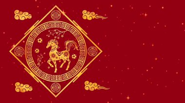 Neşeli Çin Yeni Yılı 'nı Güzel Tasarlanmış At Motifi' nin yer aldığı büyüleyici bir döngü videosuyla kutlayın. Yüksek kalite 4k görüntü