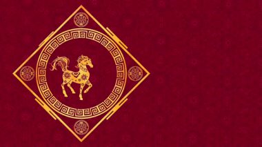 Çin Yeni Yılı 'nın canlı ruhunu kutluyoruz: At Yılı' nın Dekoratif Övgüsü Şans, Refah ve Neşe. Yüksek kalite 4k görüntü