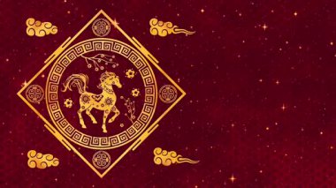 Çin Yeni Yılı 'nı, geleneksel refah ve neşe sembolleriyle çevrili güzel tasarlanmış bir atın yer aldığı bu canlı, döngülü animasyonla kutlayın. Yüksek kalite 4k görüntü