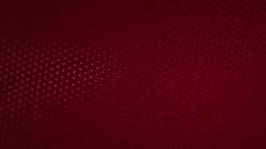 Tekrarlayan altıgen geometri, gradyan yoğunluk değişimleri, ritmik titreşim hareketi ve ince altın aksanlı, derinliği olmayan bir döngü yaratan zarif kırmızı video deseni. Yüksek kalite 4k görüntü