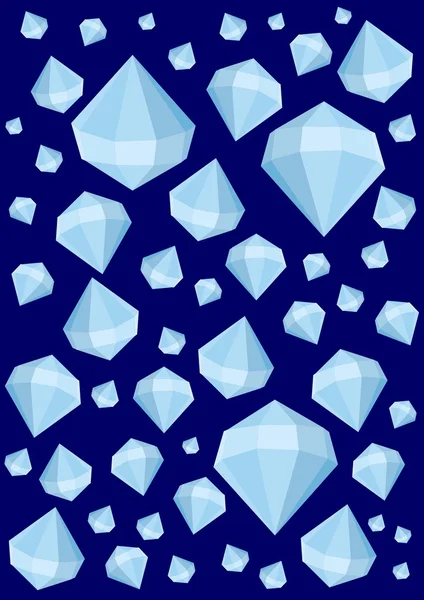 kristalleri koyu mavi zemin üzerine farklı şekiller