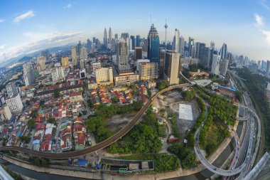 Kuala Lumpur manzarası ile balık bakışı