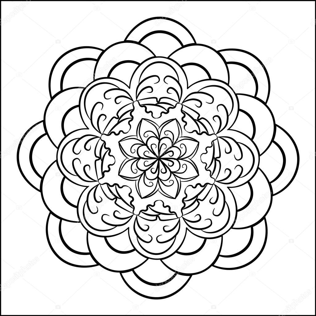 Disegni da colorare mandala astratto modello grafico semplice — Vettoriale Stock