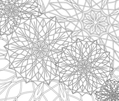 Coloring pages for adults and older children. painting, coloring mandala flower. Islamic, Arabic, Indian. Black and white. Vintage pattern handmade decorative ornament.Royal vector design element