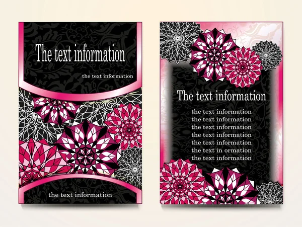 Flyer, Einband, Broschüre, Abstract, Broschüre a4, Text, Rahmen, Motive, Blumen, Ornamente und Mandalas. Florales Vektor orientalisches Design Flyer-Attrappe Vorder- und Rückseite. einfach zu bedienen und zu bearbeiten. Folge 10 — Stockvektor