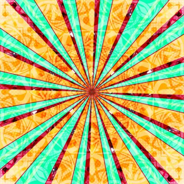 Soyut arkaplan. Örtü ve kumaş için çok uygun. Retro tarzı renkli ışık arkada eşit olarak yayılır. Tasarım için vektör illüstrasyonu. EPS 10