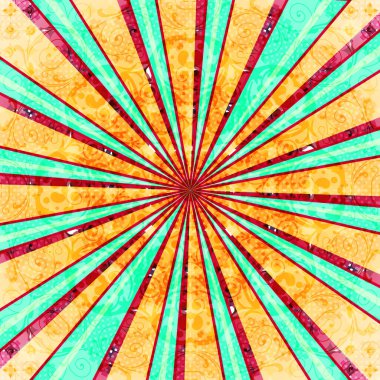 Soyut arkaplan. Örtü ve kumaş için çok uygun. Retro tarzı renkli ışık arkada eşit olarak yayılır. Tasarım için vektör illüstrasyonu. EPS 10