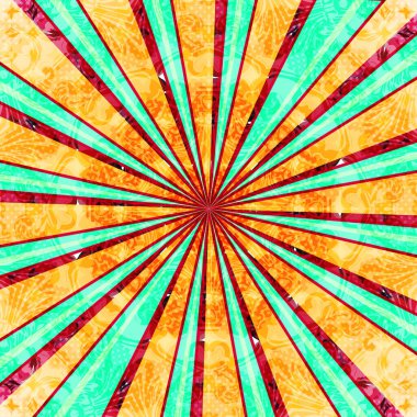 Soyut arkaplan. Örtü ve kumaş için çok uygun. Retro tarzı renkli ışık arkada eşit olarak yayılır. Tasarım için vektör illüstrasyonu. EPS 10