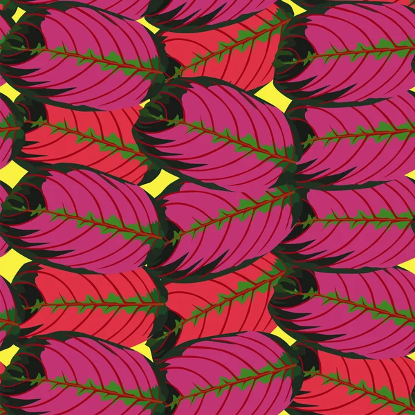 Patrón de hoja tropical roja — Archivo Imágenes Vectoriales