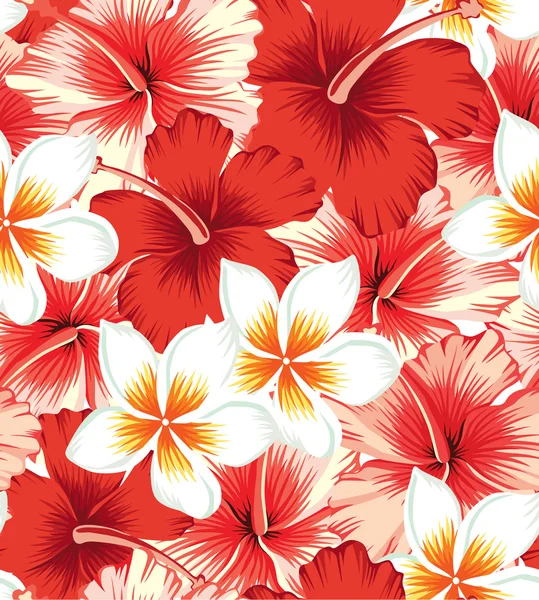 Floral tropical sem costura fundo —  Vetores de Stock