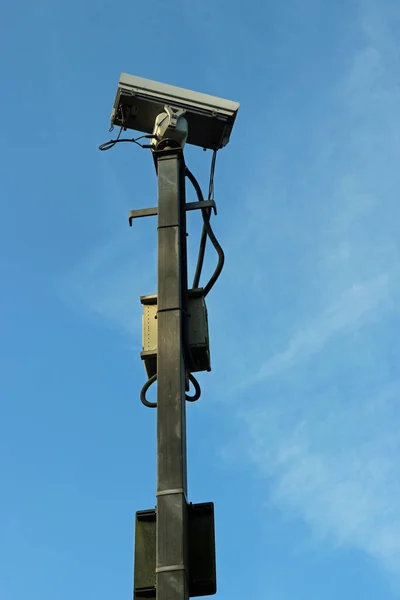 CCTV camera on column — Stock Photo, Image