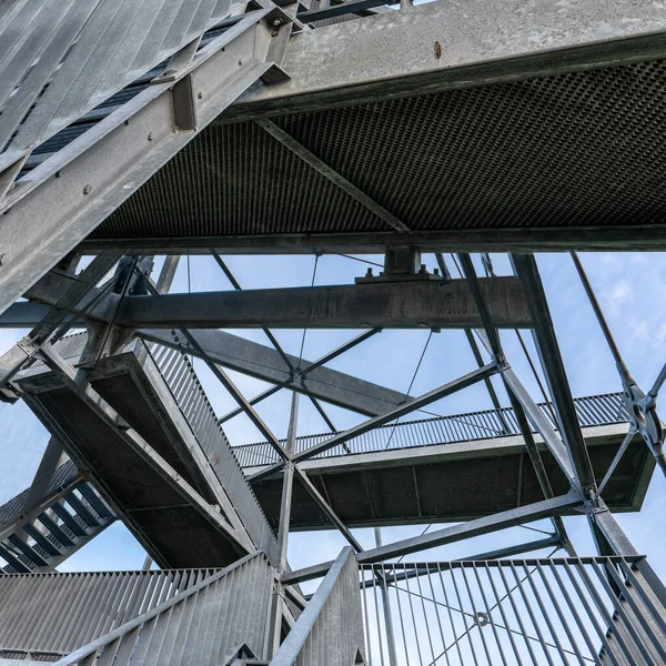 Construcción Una Escalera Acero Una Torre Vigilancia Puerto Rotterdam Con — Foto de Stock