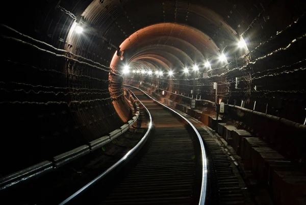 Túnel Metrô Para Trens Metropolitanos — Fotografia de Stock