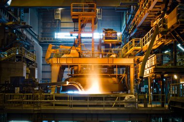 Steel production at the metallurgical plant clipart