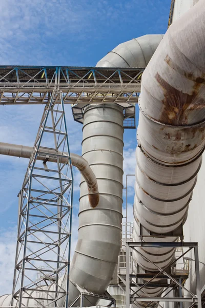 Pipes for air purification at the metallurgical plant — Stock Photo, Image