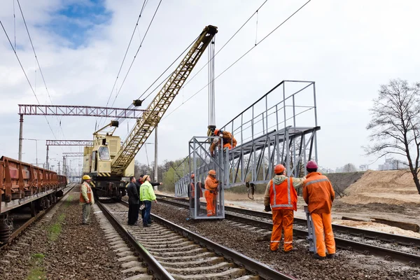 Railway construction in Kiev, Ukraine — Stock Photo, Image