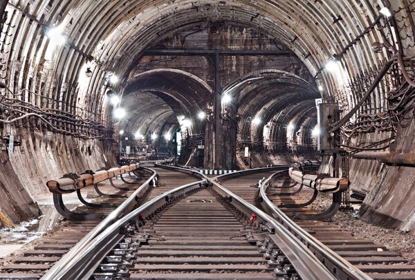 Subway tunnel. Kiev, Ukraine. Kyiv, Ukraine