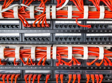 Ağ kablolarının satır router ve switch hub'ına bağlı
