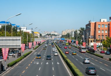 Beijing, Çin - 26 Eylül 2012: Sokak arabalar Pekin, Çin 