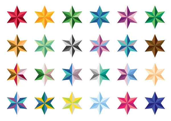 Set aus farbigen Sternen — Stockvektor
