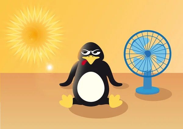 Pingüino en el verano — Archivo Imágenes Vectoriales