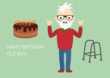 birthday card grandfather free vector eps cdr ai svg vector illustration graphic art