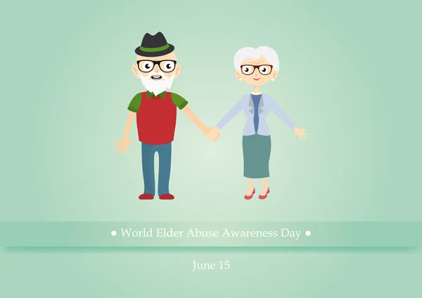 Παγκόσμια Ημέρα ευαισθητοποίησης Γέρων κατάχρηση διάνυσμα — Διανυσματικό Αρχείο