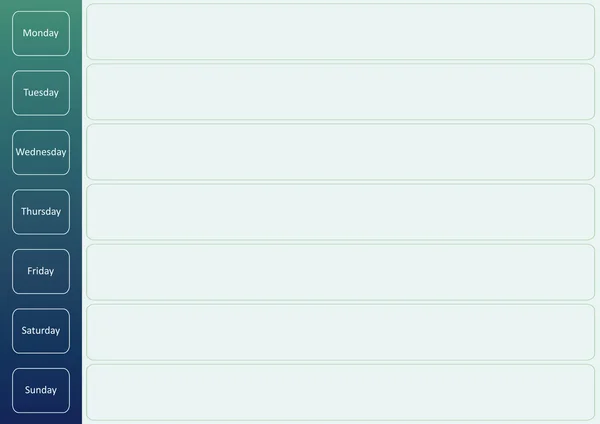 週間計画カレンダー ベクトル — ストックベクタ