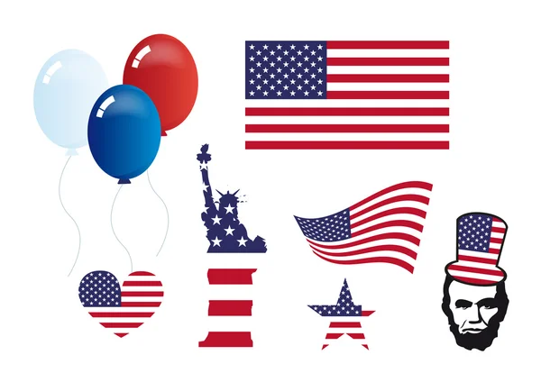 American symbols set vector — Stock Vector