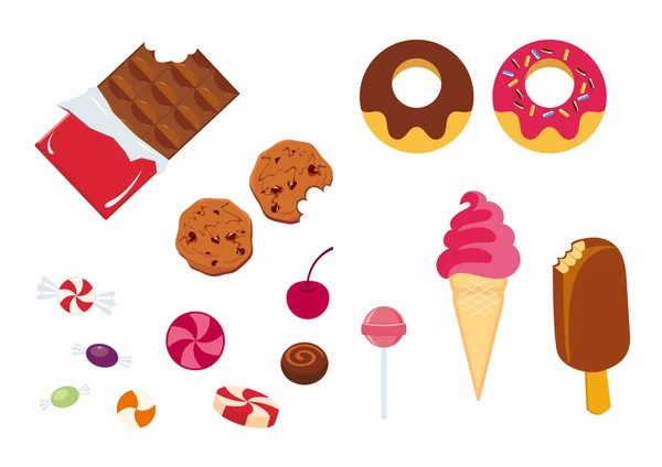 Conjunto de iconos dulces — Archivo Imágenes Vectoriales