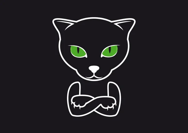 Kočka s rukama zkříženýma vektor — Stockový vektor