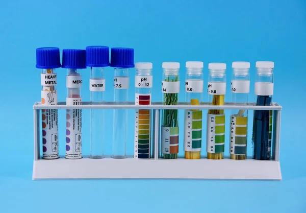 Kleur Indicatoren Papier Strepen Stock Afbeeldingen Kleurindicatoren Van Chemische Veranderingsbeelden — Stockfoto