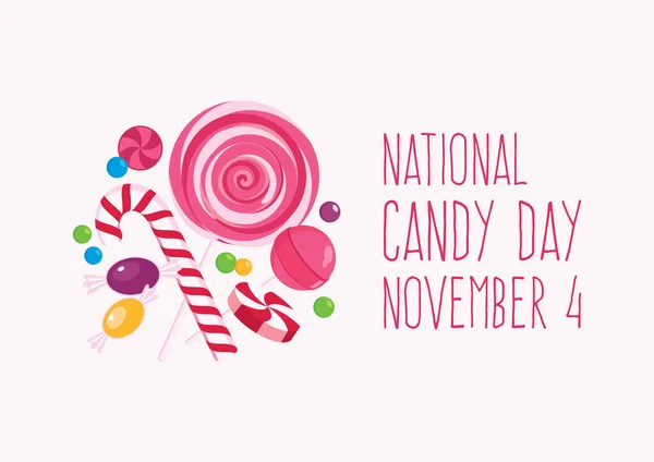 내셔널 종류의 아이콘 Candy Day Poster November — 스톡 벡터