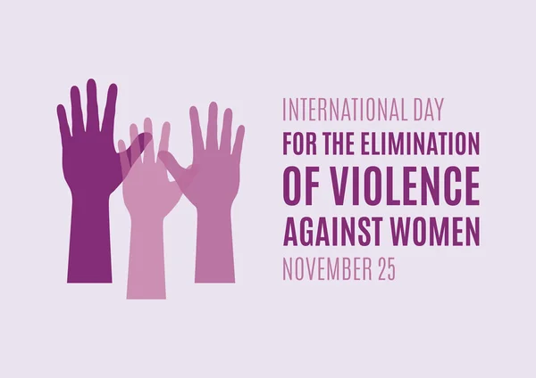Mezinárodní Den Pro Odstranění Násilí Páchaného Ženách Ženská Ruka Fialová — Stockový vektor